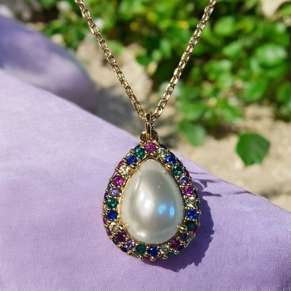 NWT Kate‎ Spade Brilliant Statements Pavé Halo Pendant Necklace - Picture 1 of 7